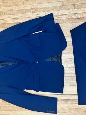Ryan Seacrest Distinction Men's Navy Blue Suit Pants and Jacket